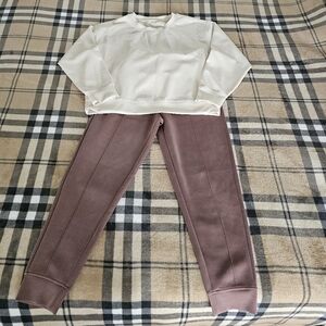 All in Motion Cream and Brown Joggers